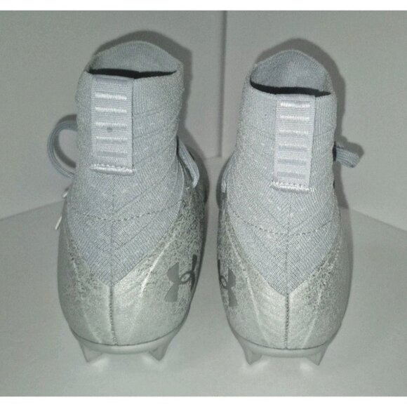 UNDER ARMOUR HIGHLIGHT 2 MC KNIT SILVER FOOTBALL CLEATS MEN\'S SIZE 9.5 NEW